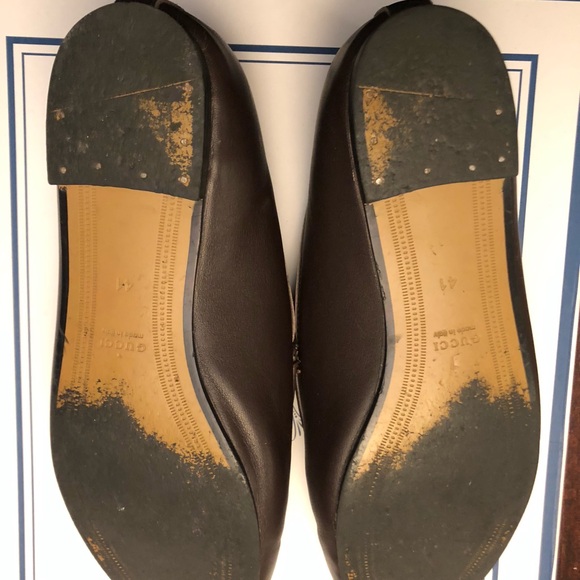 Gucci Jordaan Horsebit Dark Brown Leather Loafers with Gold Detail - Picture 2 of 4